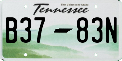 TN license plate B3783N