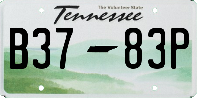 TN license plate B3783P