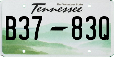 TN license plate B3783Q