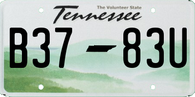 TN license plate B3783U