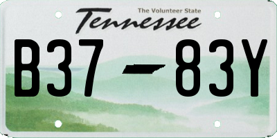 TN license plate B3783Y