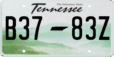 TN license plate B3783Z