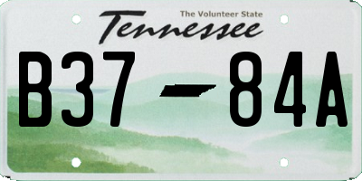 TN license plate B3784A