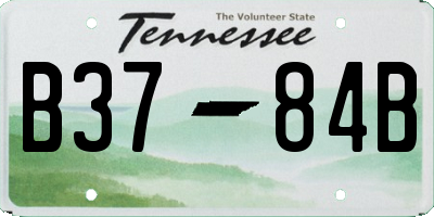 TN license plate B3784B