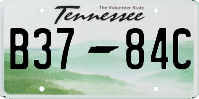 TN license plate B3784C