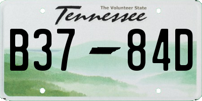 TN license plate B3784D