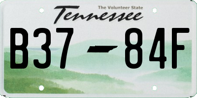 TN license plate B3784F