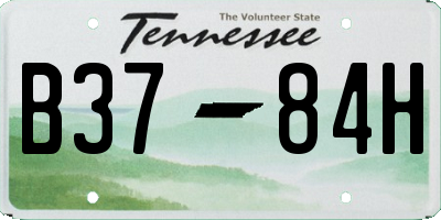 TN license plate B3784H