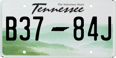 TN license plate B3784J