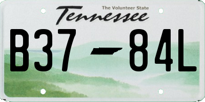 TN license plate B3784L