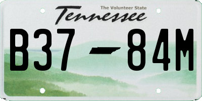 TN license plate B3784M