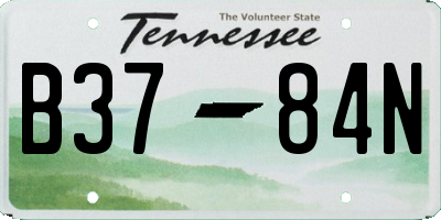TN license plate B3784N