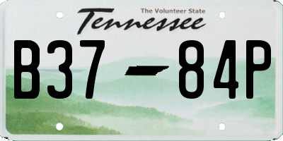 TN license plate B3784P