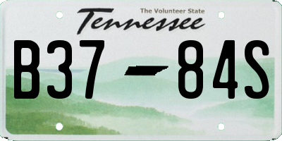 TN license plate B3784S