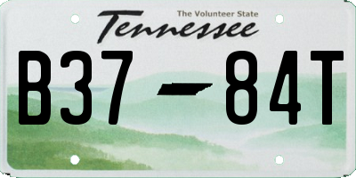 TN license plate B3784T