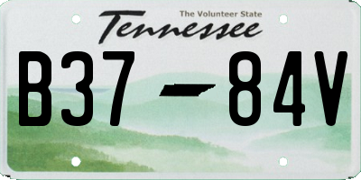 TN license plate B3784V
