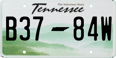 TN license plate B3784W