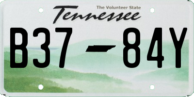 TN license plate B3784Y
