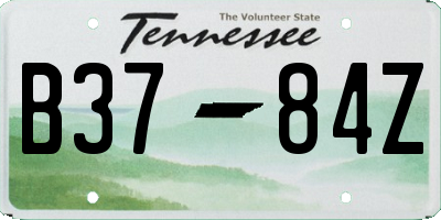 TN license plate B3784Z