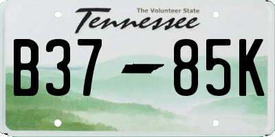 TN license plate B3785K