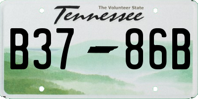 TN license plate B3786B