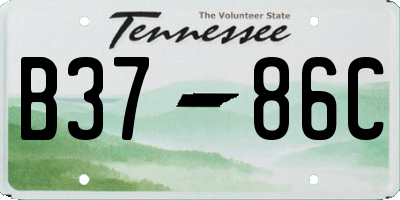 TN license plate B3786C