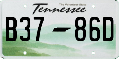TN license plate B3786D