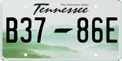 TN license plate B3786E