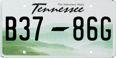 TN license plate B3786G