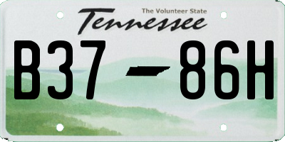 TN license plate B3786H