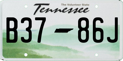 TN license plate B3786J