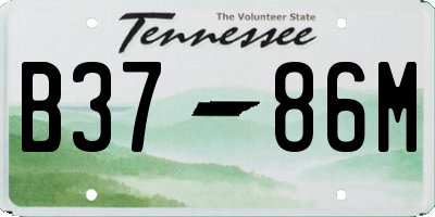 TN license plate B3786M
