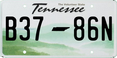 TN license plate B3786N