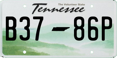 TN license plate B3786P