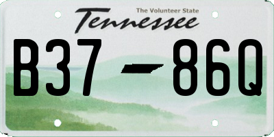 TN license plate B3786Q