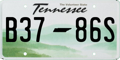 TN license plate B3786S