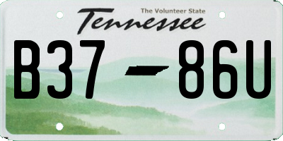 TN license plate B3786U