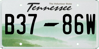 TN license plate B3786W