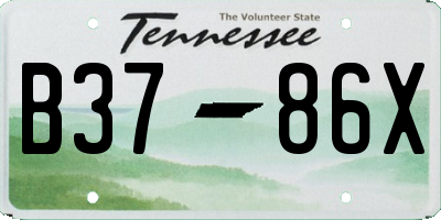 TN license plate B3786X