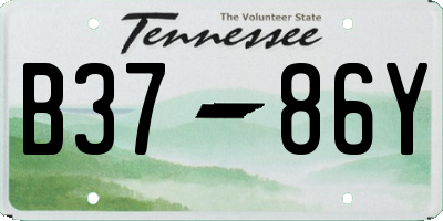 TN license plate B3786Y