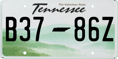 TN license plate B3786Z