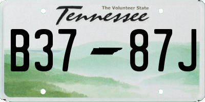 TN license plate B3787J