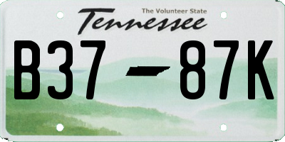 TN license plate B3787K