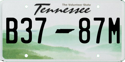 TN license plate B3787M