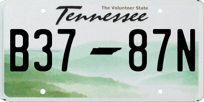TN license plate B3787N