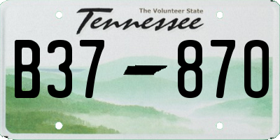 TN license plate B3787O