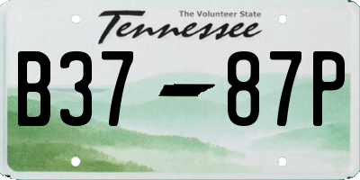 TN license plate B3787P