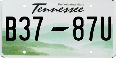 TN license plate B3787U