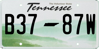 TN license plate B3787W
