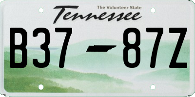 TN license plate B3787Z
